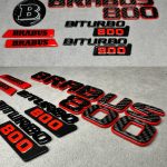 Brabus 800 Emblem Badge Set Red and Carbon Mercedes G Class W465 W464 W463a