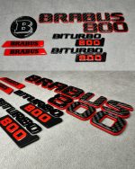 Brabus 800 Emblem Badge Set Red and Carbon Mercedes G Class W465 W464 W463a