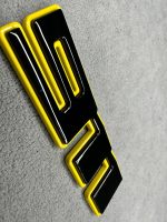 911 Logo Black and Yellow Metal Emblem Exterior Numbers for Porsche 992 - Image 3