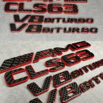 AMG Emblem CLS 63 V8 biturbo Logo red and carbon CLS class