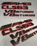 AMG Emblem CLS 63 V8 biturbo Logo red and carbon CLS class