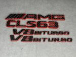 AMG Emblem CLS 63 V8 biturbo Logo red and carbon CLS class - Image 8