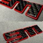 911 Logo Carbon and Red Metal Trunk Emblem Numbers for Porsche 992