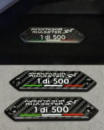 Lamborghini Emblems Aventador SV 1 di 500 in the door card Carbon Fiber