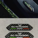 Lamborghini Emblems Aventador AD PERSONAM in the door card Carbon Fiber