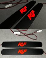 RUF LED Door Sill Plates Black for Porsche 911 | Red Logo Illuminated Threshold Trim | Entry Guards 996 997 991 992