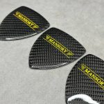 Mansory Style Carbon Fiber Fender & Hood Emblems for Lamborghini Urus Yellow Logo Badge Set 3PCS