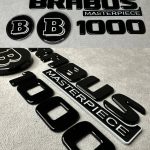 Brabus 1000 Masterpiece Emblem Set for Mercedes S Class W223 S580 S680 Hood Trunk Badges Black Gloss Logo Kit