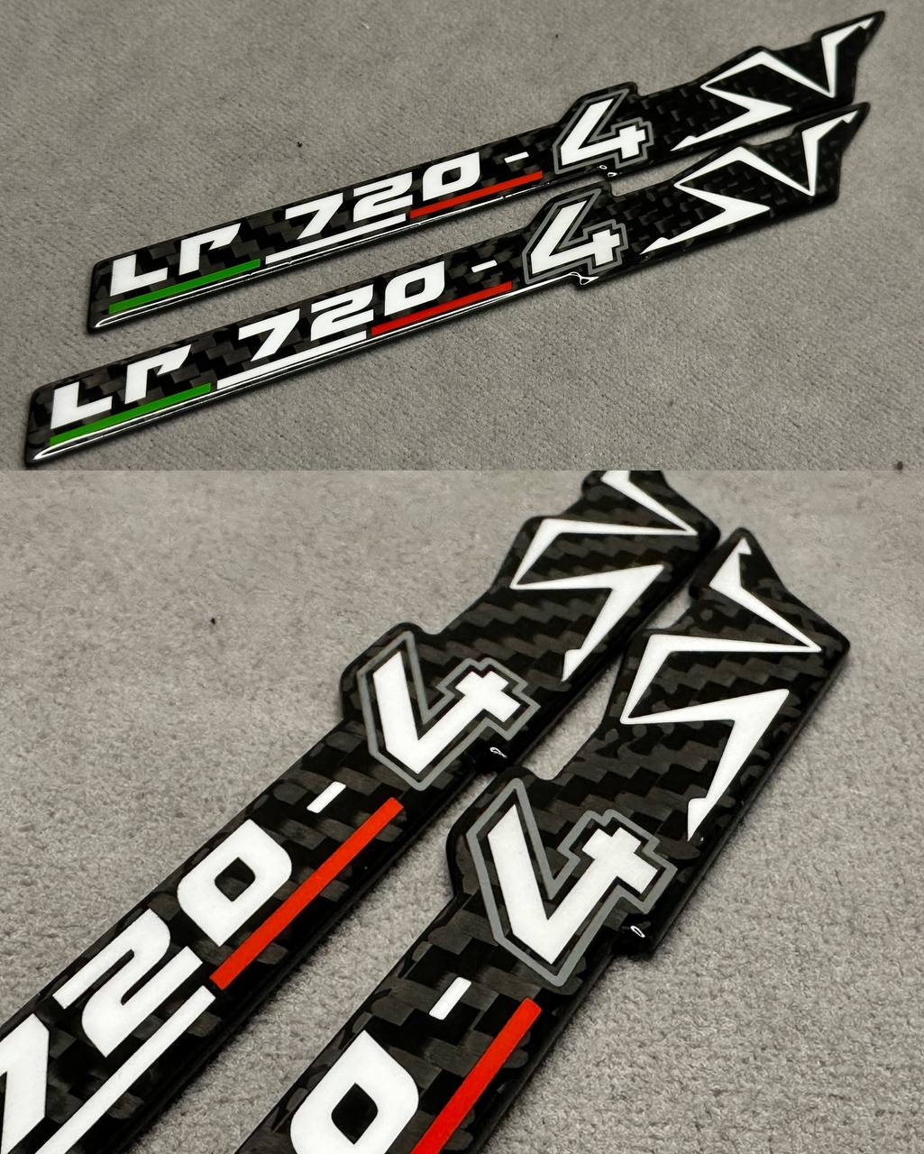 Lamborghini Aventador LP720-4 SV Carbon Fiber Side Fender Emblems Badge Set Pair Left Right - Image 1
