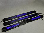 Brabus Carbon Door Sills LED for Mercedes G Class W463A W464 W465 G63 G500 Blue Illuminated Plates 2018+ - Image 3