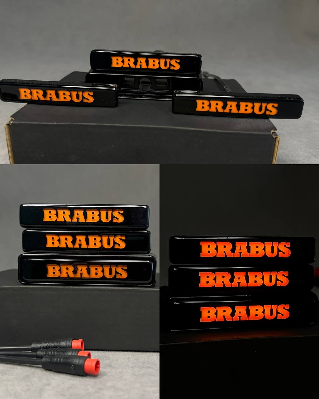 Led emblems Orange Brabus set Grille and Fender for Mercedes G class g63 g700 g800 w465 - Image 1