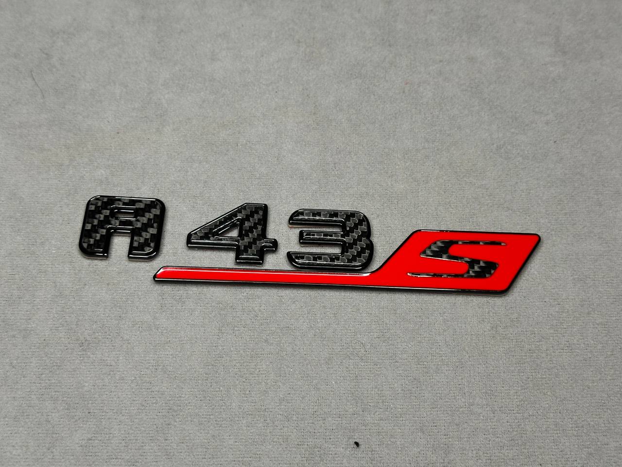 A43S Tail emblem for Red Black and Carbon for Mercedes-Benz A Class - Image 1