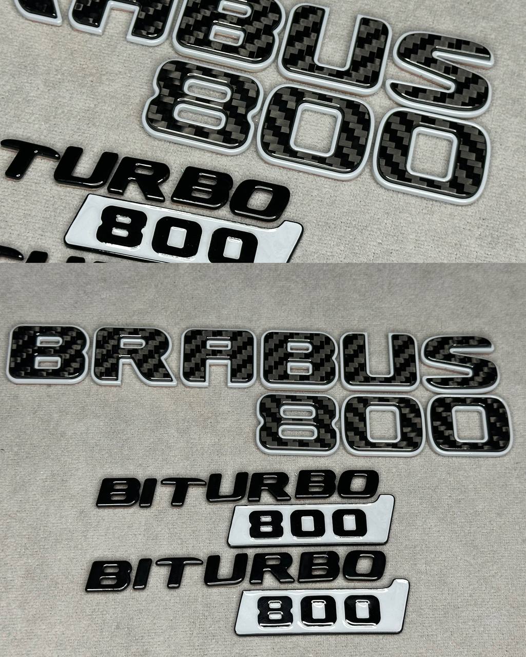 Badges Brabus 800 Set Gray Carbon Mercedes-Benz G Class W464 GT GLS GLC - Image 1