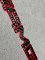 AMG Brabus style Emblem Carbon fiber Red Badge Trunk lid Mercedes - Image 2
