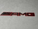 AMG Brabus style Emblem Carbon fiber Red Badge Trunk lid Mercedes