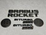 Brabus Rocket Emblems and Badges Set Brown and Carbon for ALL Model Mercedes