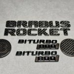 Brabus Rocket Emblems and Badges Set Brown and Carbon for ALL Model Mercedes