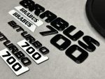 Brabus biturbo 700 Emblem Logo Set White and Black metal made for Mercedes Benz - Image 2