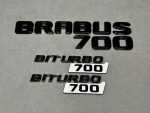 Brabus biturbo 700 Emblem Logo Set White and Black metal made for Mercedes Benz